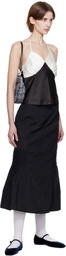 Kijun Black Smocked Mermaid Midi Skirt