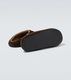 The Row Hudson shearling-lined suede mules