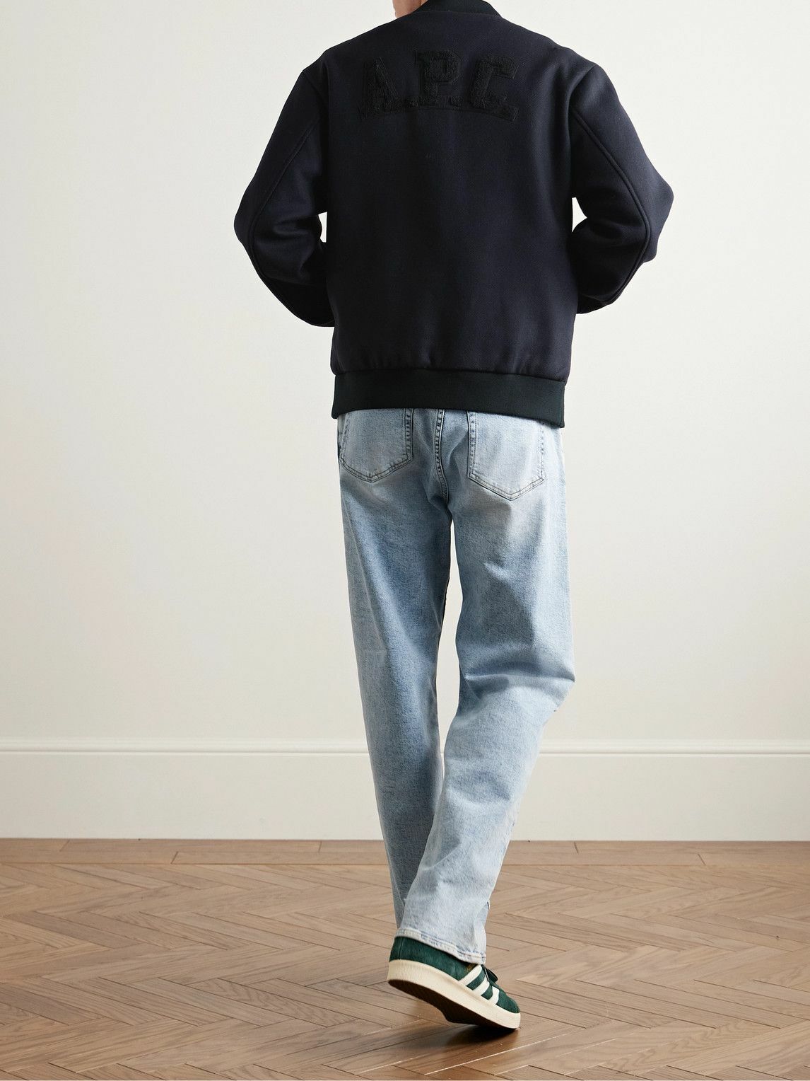 A.P.C. - Micky Virgin Wool-Blend Twill Bomber Jacket - Blue