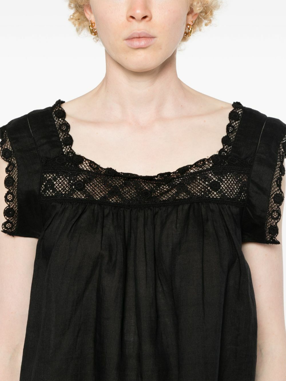 DEN Black Almadia Ramie Mini Dress DEN DEN Black Almadia Ramie Mini Dress DEN