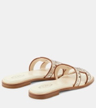 Tod's Raffia and leather slides