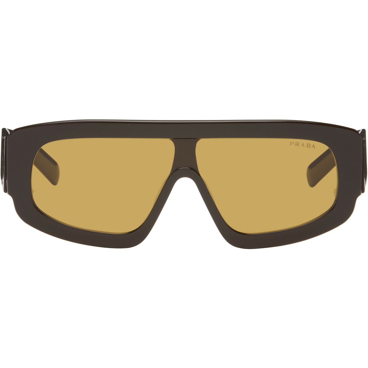 Prada Eyewear Brown Shield-Style Sunglasses