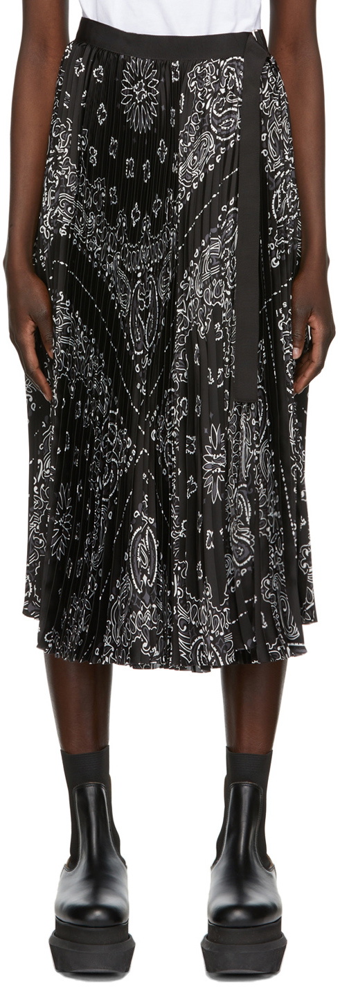 Sacai Black Bandana Print Skirt Sacai