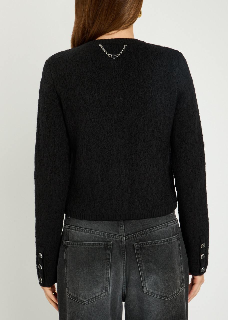 Rabanne Wool and Cashmere-blend Cardigan Black
