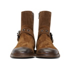 Maison Margiela Brown Buckle Ankle Boots