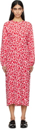 Marni Red Pop Fields Midi Dress