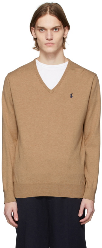 Photo: Polo Ralph Lauren Beige Cotton V-Neck Sweater