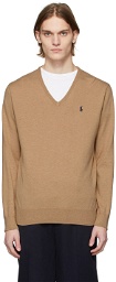 Polo Ralph Lauren Beige Cotton V-Neck Sweater