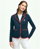 Brooks Brothers Women's Cotton French Terry Tipped Blazer | Navy