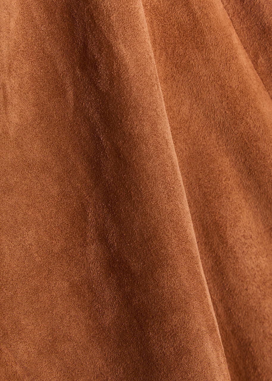 Stouls Winona Split-hem Suede Midi Skirt Tan