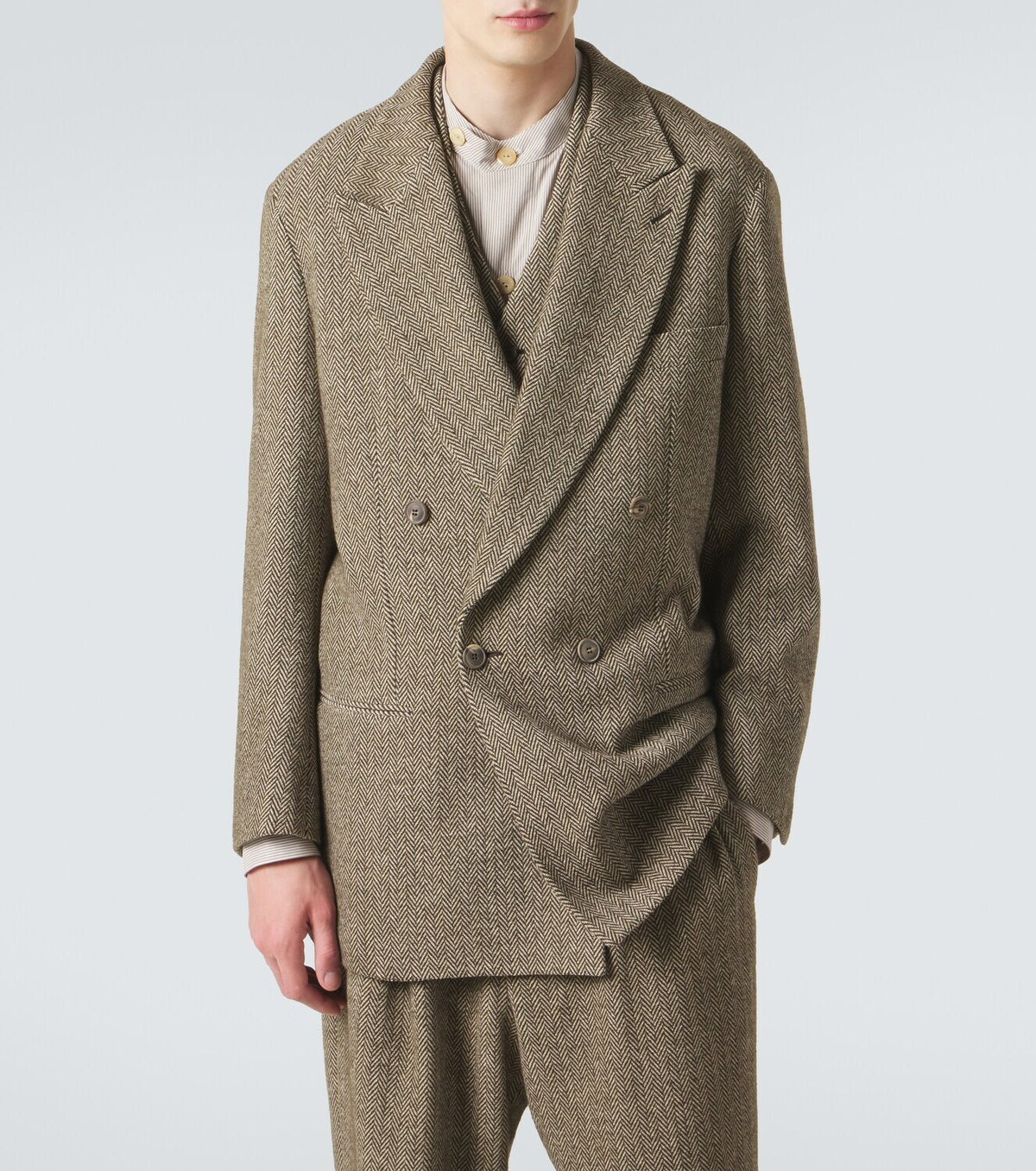 Giorgio Armani Cotton and wool-blend blazer