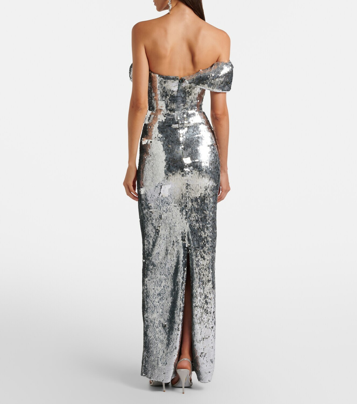 Rachel Gilbert Tamzin sequined one-shoulder gown