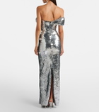 Rachel Gilbert Tamzin sequined one-shoulder gown