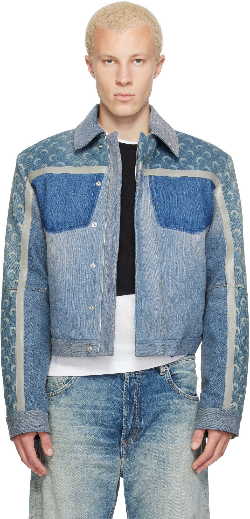 Marine Serre Blue Regenerated Boxy Denim Jacket