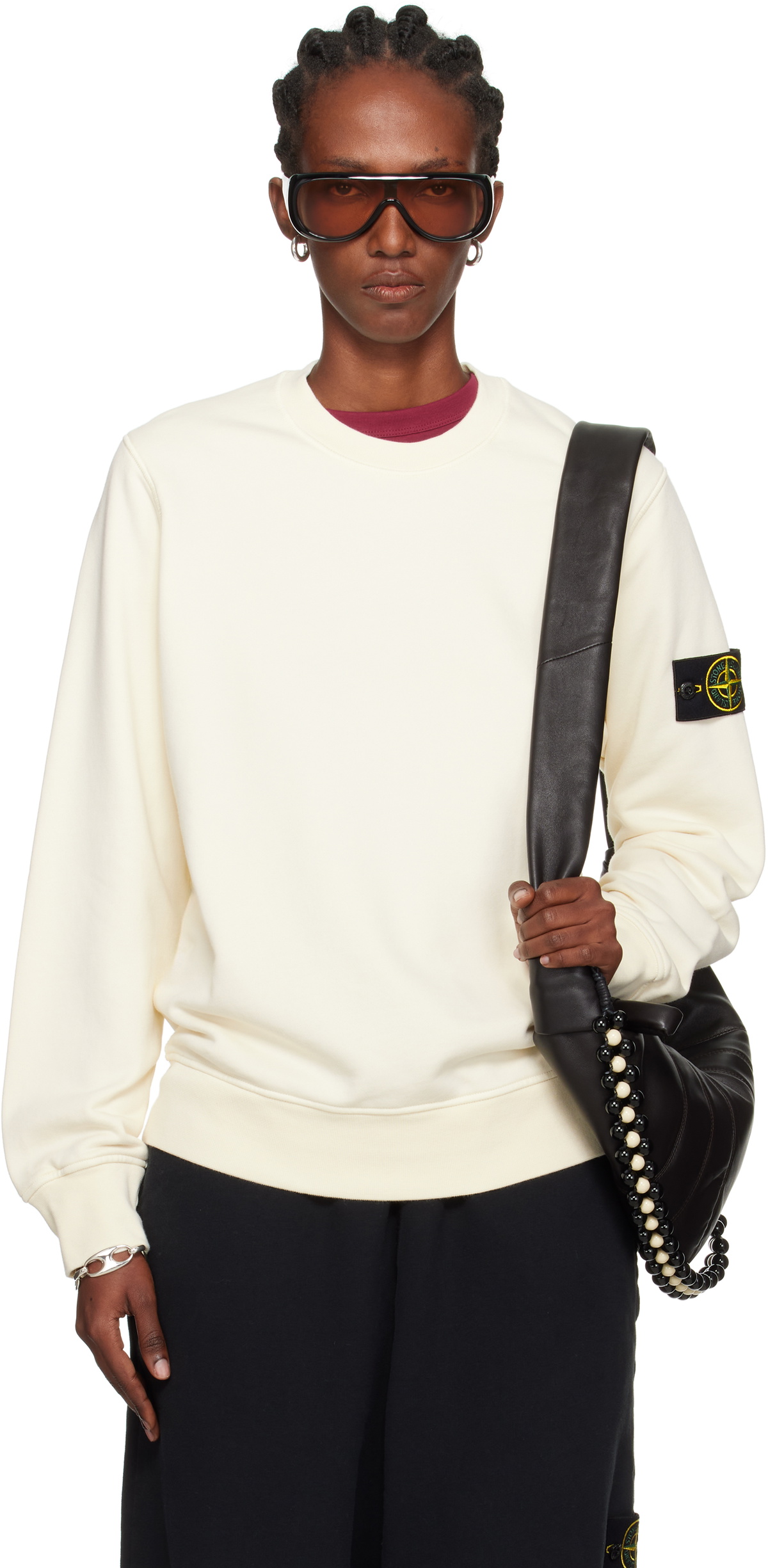 Stone Island Off-White 6100060 Organic Cotton Fleece Sweatshirt