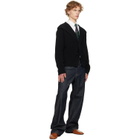 Dries Van Noten Navy & Green Floral Tie