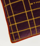 Etro Embroidered cotton and velvet cushion