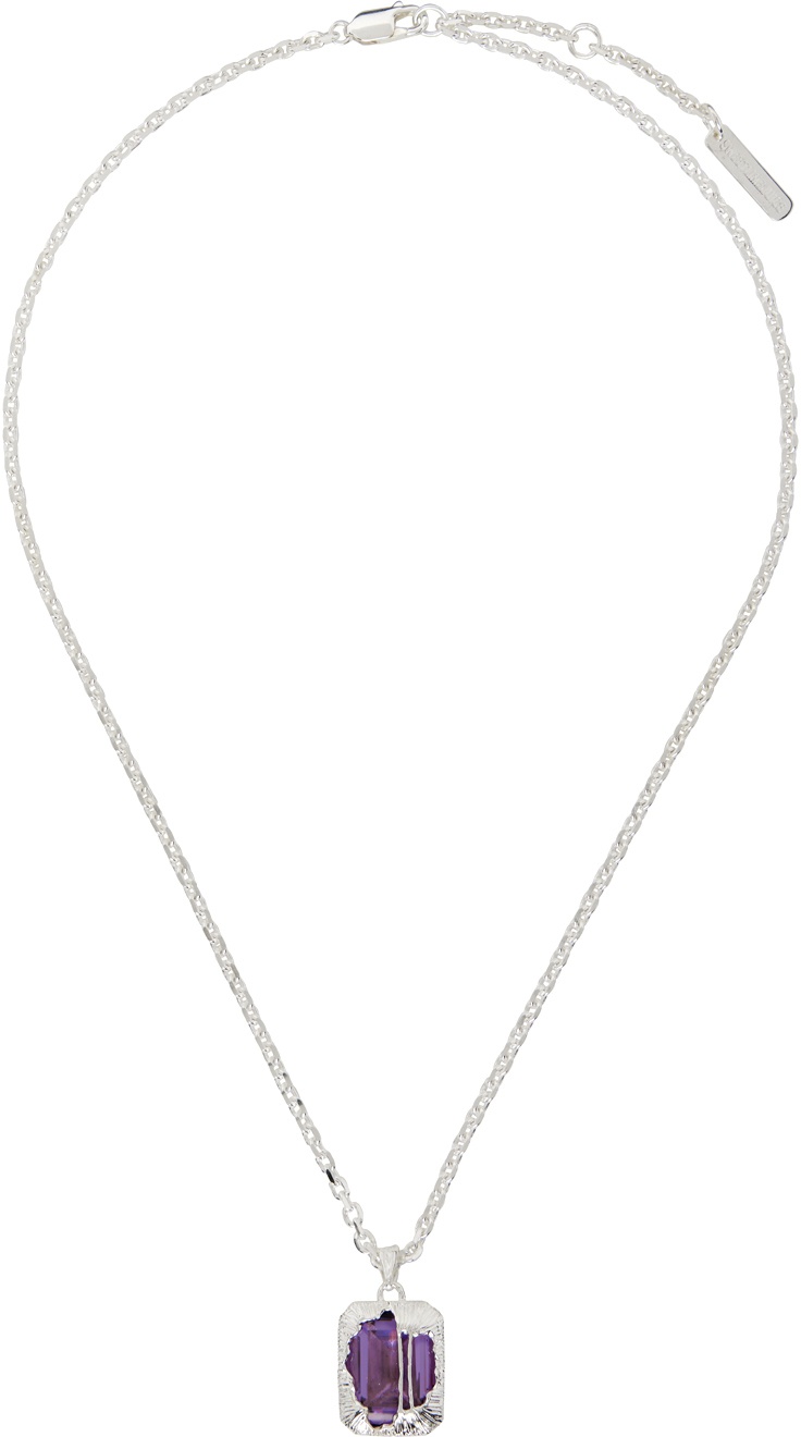 SWEETLIMEJUICE Silver Textured Zong Necklace