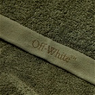 Off-White Bookish Shower Towel in Army Green