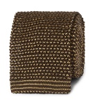 Rubinacci - 7.5cm Knitted Silk Tie - Gold