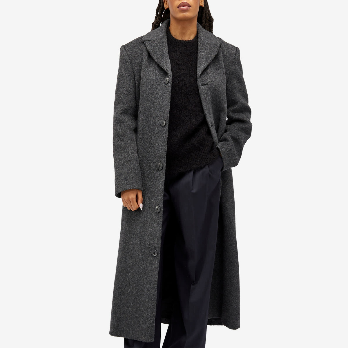 16Arlington Women's Bateman Mohair Wool Coat in Grey