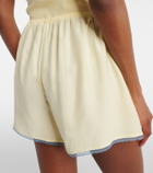 SIR Lace-trimmed silk shorts