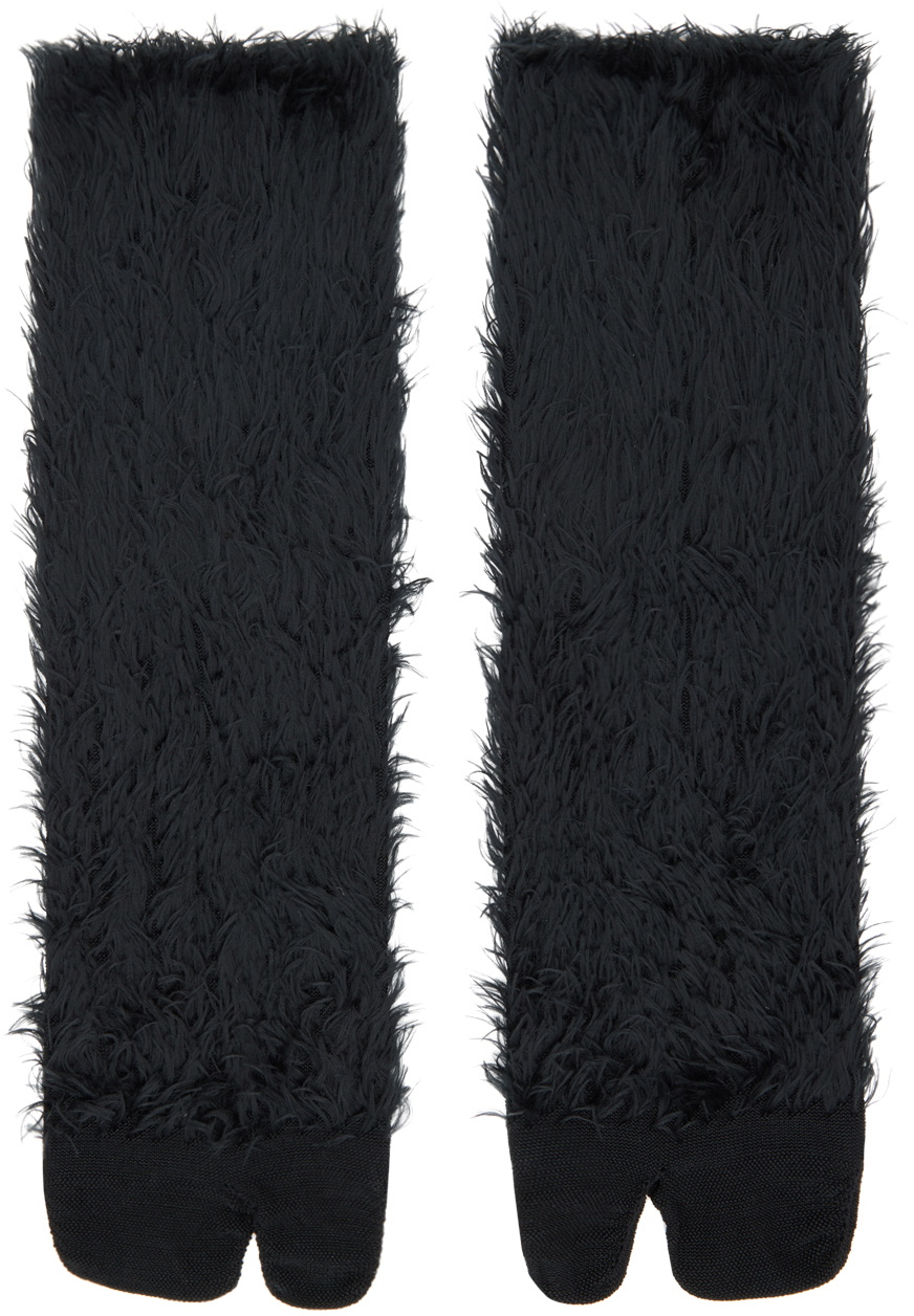 YOHJI YAMAMOTO Black Mesh/Lace Tabi Socks Yohji Yamamoto