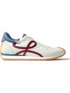 LOEWE - Flow Runner Leather-Trimmed Suede and Shell Sneakers - White