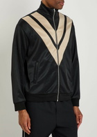 Valentino Garavani Panelled Jersey Track Jacket Black And White
