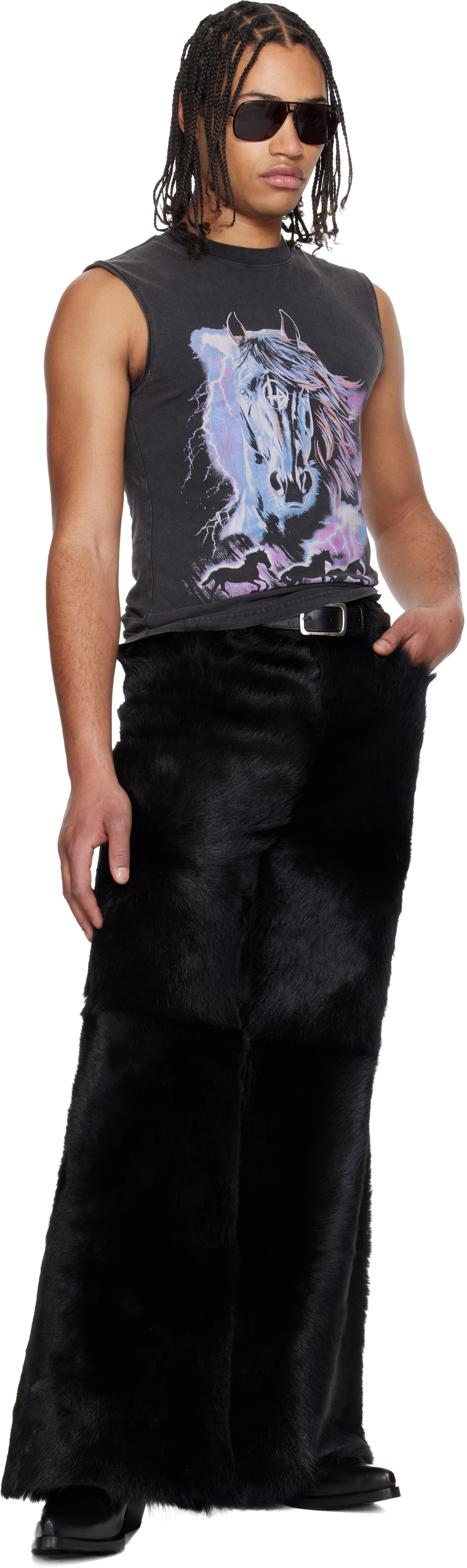 LU'U DAN Gray 'Year of the Horse' Sleeveless T-shirt