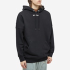 Palm Angels Men's Logo Popover Hoody in Black/White