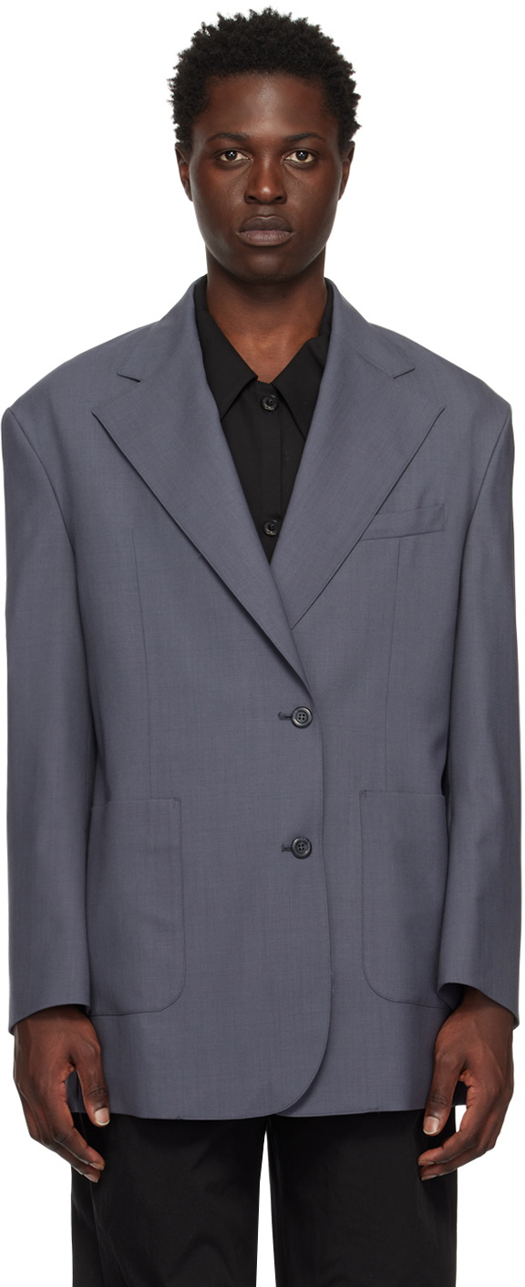 LOW CLASSIC Black Notched Lapel Blazer Low Classic