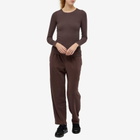 Stylerunner Women's Long Sleeve Fine Ribbed Body in Sepia