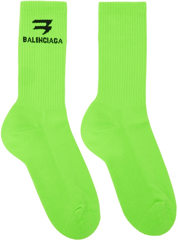 Photo: Balenciaga Green Sporty B Tennis Socks