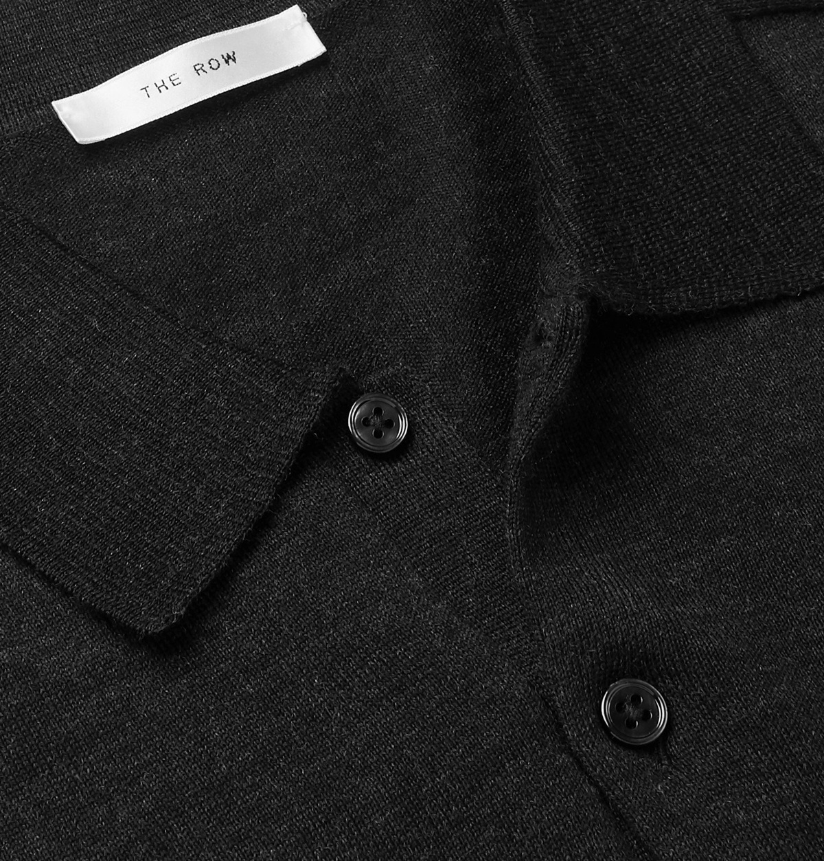 The Row - Dylan Merino Wool Polo Shirt - Black The Row
