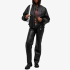 3.Paradis Women's Vegan Leather Bomber Jacket in Black