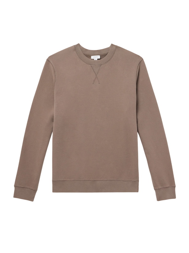 Photo: Sunspel - Cotton-Jersey Sweatshirt - Brown