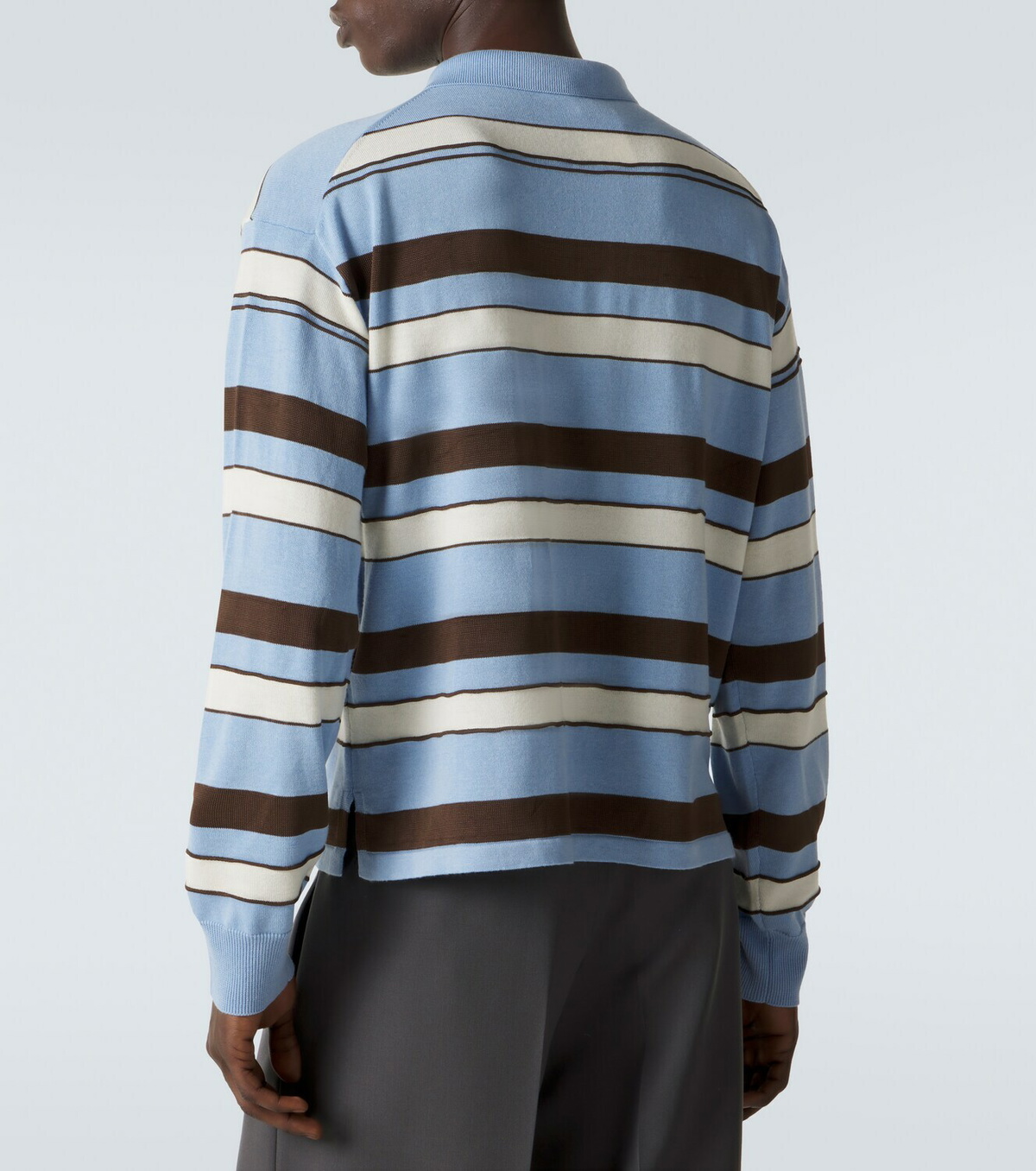 JW Anderson Striped cotton and wool-blend polo shirt