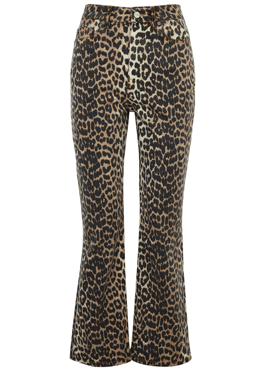 デニム・ジーパン GANNI Leopard Print Flare Jeans Ganni Betzy Leopard-print Flared Jeans GANNI