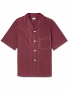 Sebline - Camp-Collar Cotton-Poplin Shirt - Red
