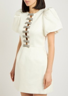Rebecca Vallance Blaise Crystal-embellished Satin-twill Mini Dress Ivory
