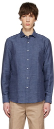 Ralph Lauren Purple Label Navy Linen Shirt