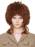 Anna Sui SSENSE Exclusive Brown Faux Fur Beanie