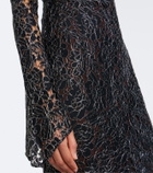 De La Vali Votiva lace lamé gown