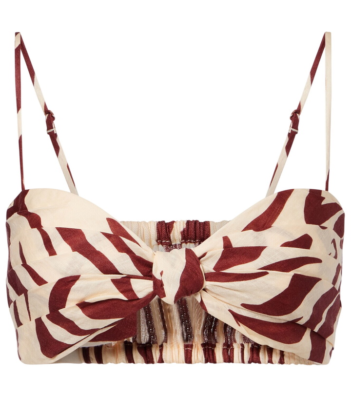 Photo: Johanna Ortiz Pleated printed linen bra top