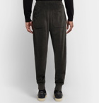 TOM FORD - Slim-Fit Tapered Cotton-Blend Velour Sweatpants - Green