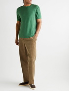 Officine Générale - Slub Stretch-Linen T-Shirt - Green