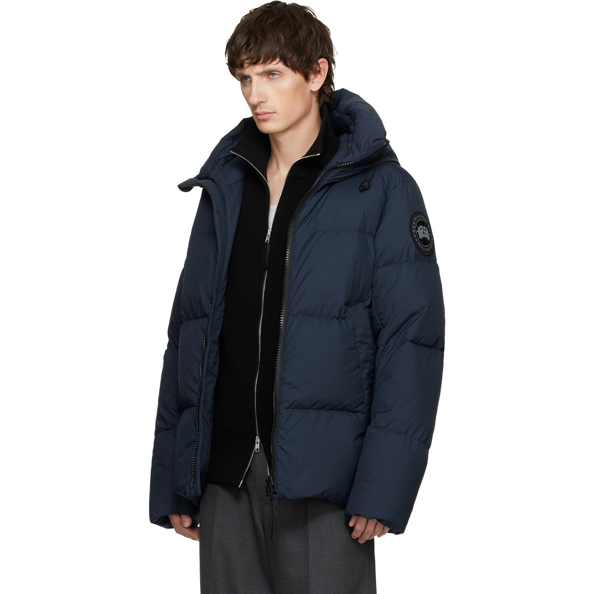 Canada Goose Navy 'Black Label' Crofton Puffer EnduraLuxe Down Jacket