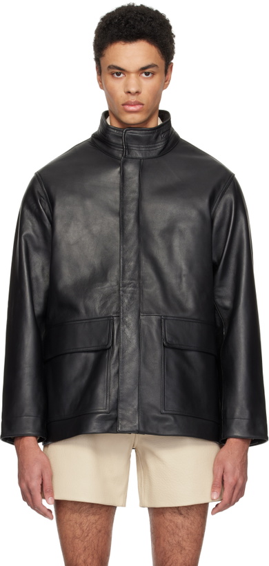 Photo: Sunflower Black Fatigue Leather Jacket