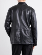 Golden Bear - Notched Lapel Leather Blazer - Black